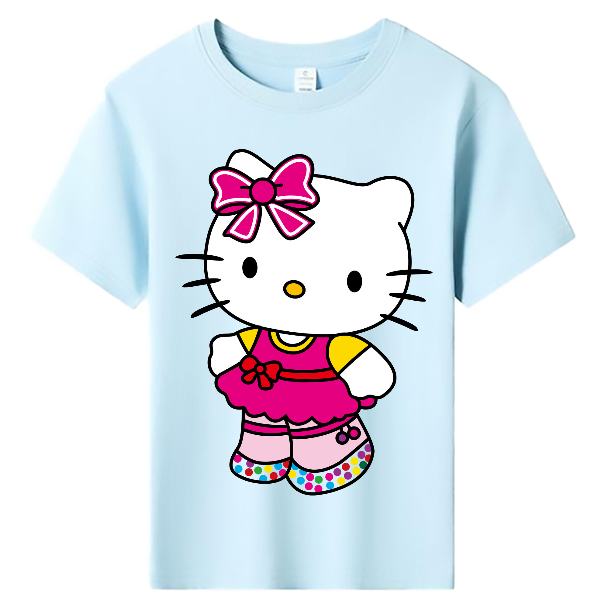 （画像用） Hello Kitty ハローキティ 綿100％キッズTシャツ（フロントプリント）